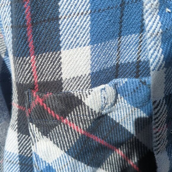 Men's The North Face Blue Plaid Shirt Jacket - Size Medium Excellent Condition - Picture 3 of 9